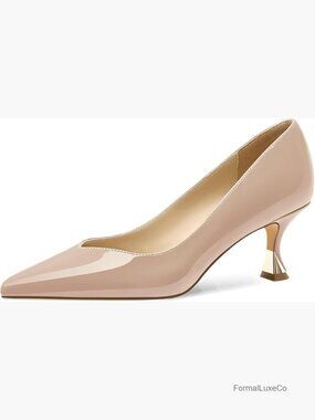 Women Low Kitten Heels Pointed Toe Elegant Wedding Pumps Formal Work Office